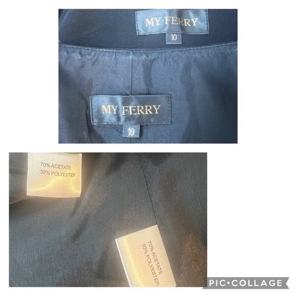 My Ferry Vintage Black 3D Textured Floral Sequin Beaded Detail Top & Blazer - Picture 11 of 15